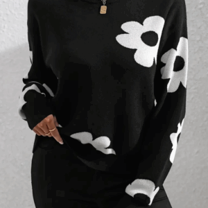 Women Floral Long Sleeve Comfy Casual Printing Sweater
