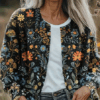 Women Floral Long Sleeve Comfy Vintage Printing Cardigan